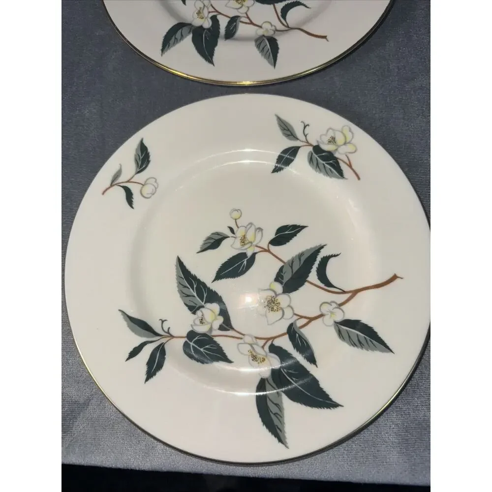 Flintridge VTG TEA LEAVES 4 Cream Sage Dessert-Salad Plates Set‎ of 4 81/4 ”W